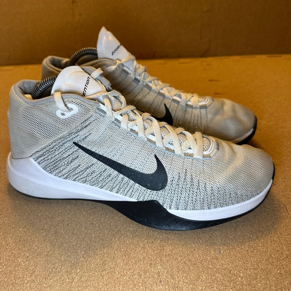 Nike Zoom Ascention Mens Size 8.5 Basketball Shoes Grey Black 832234-100